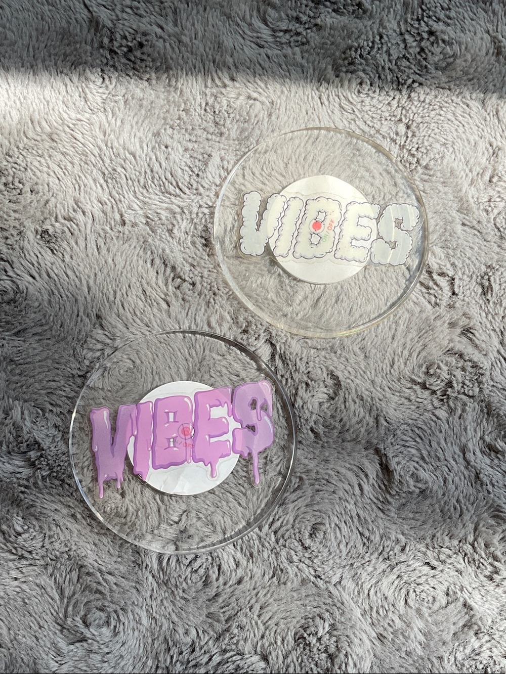 2 'Vibes' Decorative coasters that light up